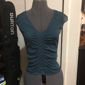 Kenneth Cole Sheer Lace Top Size XS